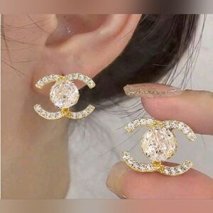 Chanel Style Logo Earrings